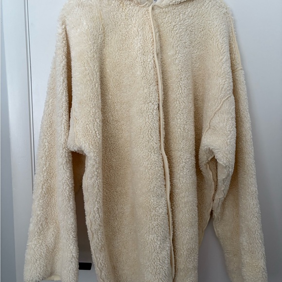 Fattamano Cream Sherpa 100% Cotton Jacket. SZ S runs L/XL. Never Worn. - Picture 3 of 14